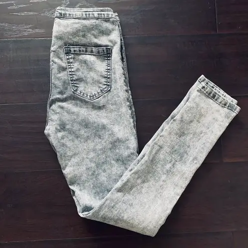 Classic Fashion Vintage 80s Grey Acid Washed High Rise Jeggings/Leggings Size L Size M