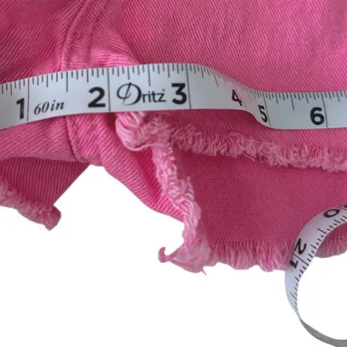 Jealous Tomato Pink Paper Bag Denim Jean Shorts with Rope Belt