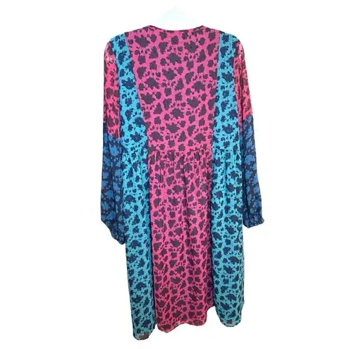 Matilda Jane a Little Party Floral Swiss Dot Velvet Dress Size L Red Green