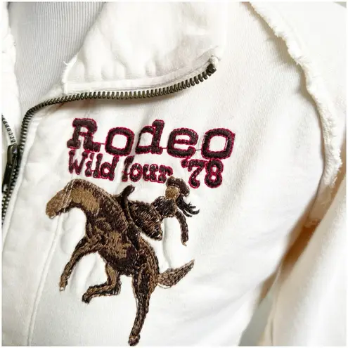 Johnny Was Los Angeles Rodeo Wild Tour 78” Zip Up Sweatshirt Size Small Western
