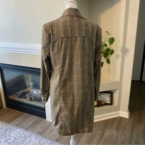 Pilcro Anthropologie Brown Plaid Blazer Size S Career Office Academia Style