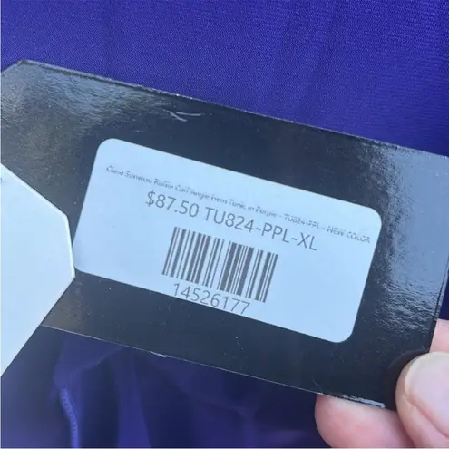 NWT Clara Sun Woo Ruffle scuff Slant Hem
Tunic Top Purple Size XL Retail $87.00