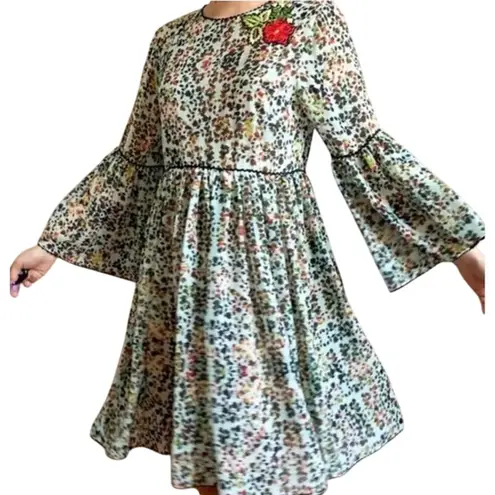 Bhanuni by Jyoti Libra Floral Embroidered Boho Dress Size 6