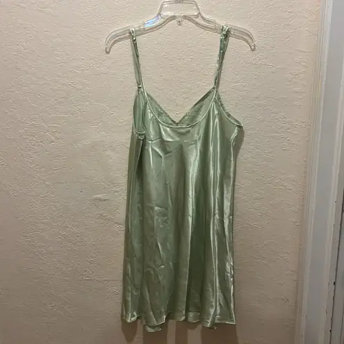 Morgan Taylor Mint Green Satin Slip Dress Pastel