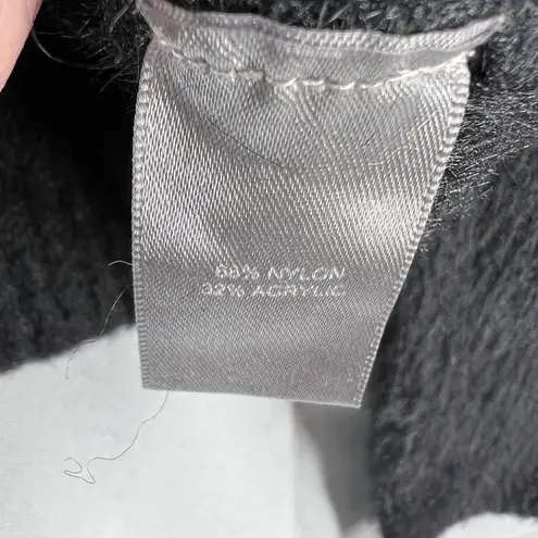 Marled Sweater Black Mock Neck Long Sleeve Fuzzy Texture Size Large