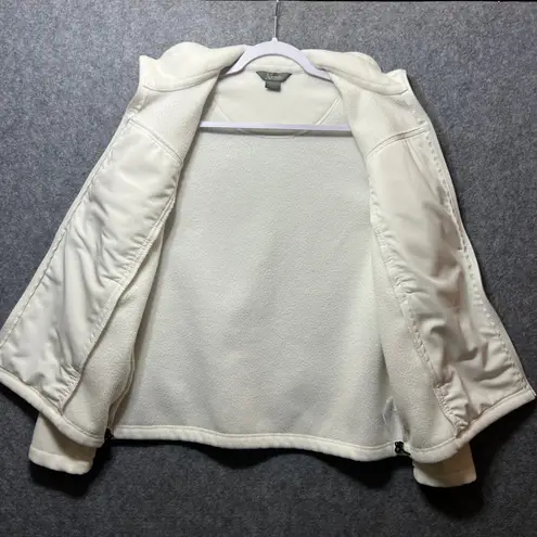 Natural Reflections Ivory Cream Fleece Jacket Sweater Full Zip Up Womens Large