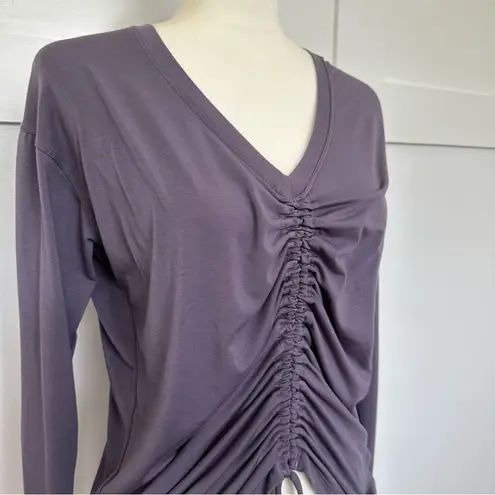 Athleta Crossover Ruched Purple Top Shirt