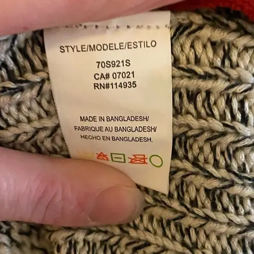 RD Style Grey Cream Speckled Long Sleeve Tight Knit Sweater Zipper Detail Size M