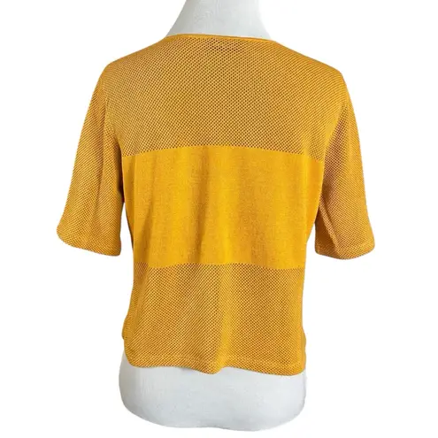 Akris Short Sleeve Marigold Knit Sweater Top Size Small Medium