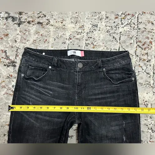 CAbi  slim boyfriend jeans size 8 black distressed