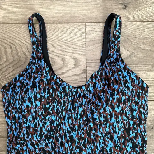 Lululemon  Align Crop Tank Top Leopard Camo Blue Nile Multi Size 6