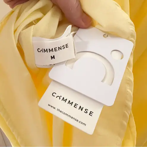 NWT Commense Open Back Midi Sun dress 100% Cotton Butter Yellow sz Medium