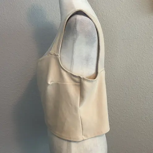 Abercrombie & Fitch Abercrombie Cropped Tank Top Cream Size XL - Image 5