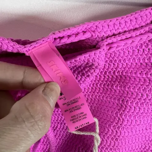SKIMS Taffy Hot Pink Chrochet Swim Mini Skirt Cover Up NWOT Women’s Sz 4X Beach
