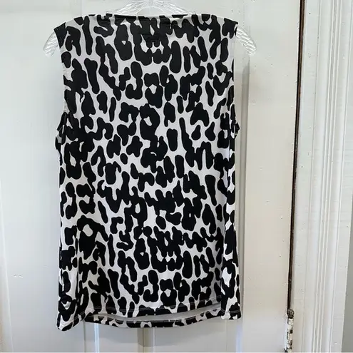 Christopher & Banks black and pale pink sleeveless shirt blouse women's small