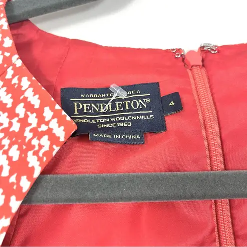 Pendleton Sheila Print Sheath Dress in Poppy Red/Oxford Tan Geo Print Size 4