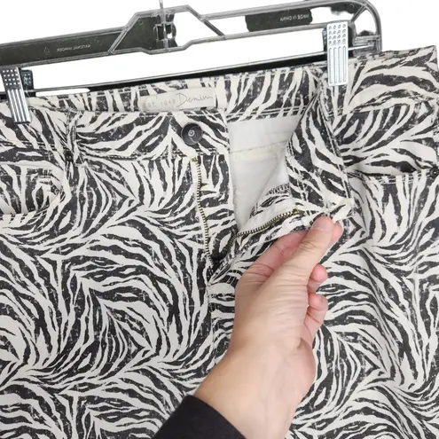 C Est. 1946 Denim Skinny Cropped Pants Capri Zebra Print Womens Contemporary 14