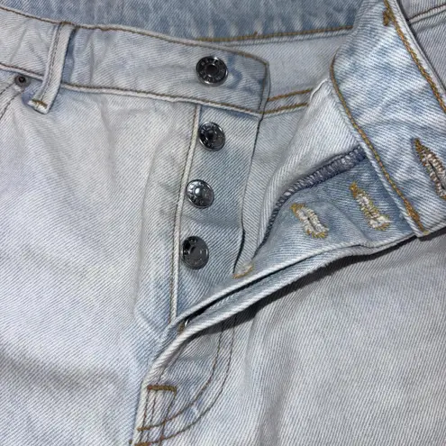 GRLFRND White Helena Shorts Size 26 Distressed Button Fly Super Short n’ Sweet