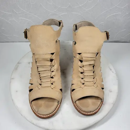 FREEBIRD by Steven Bongo Sandals Womens 10 Taupe Leather Suede Gladiator Strappy