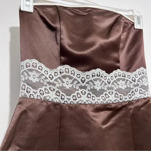 Jessica McClintock Jessica for gunne sax white lace brown dress : Box OW5: