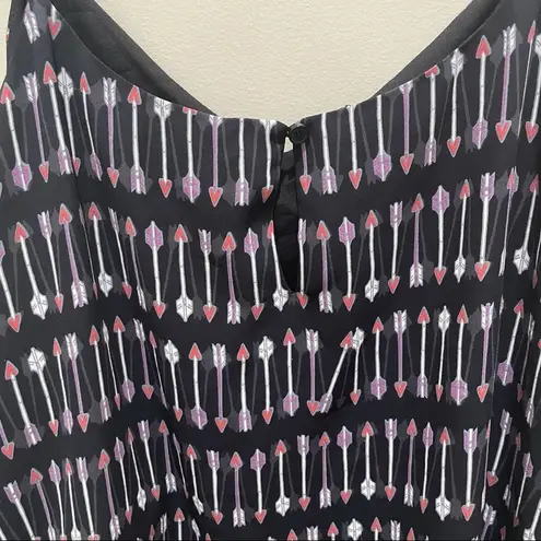 BCBGMAXAZRIA  Cora Arrow Print Tank Top Black Size Small