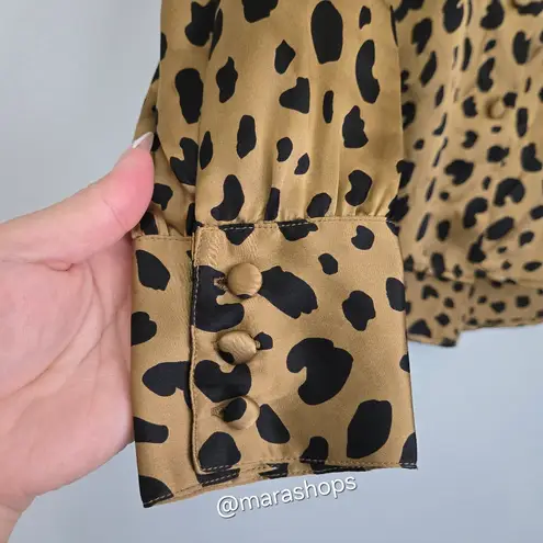 DL1961 x Marianna Hewitt Chambers St. Silk Top In Leopard Print
