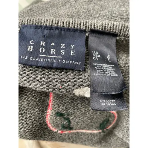 CRAZY HORSE Full Zipper Christmas Cardigan Novelty Dog Sweater Large