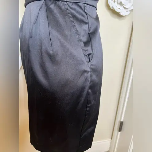 Pompous Girly Black Strapless Satin Retro Style Cocktail Dress Size 5