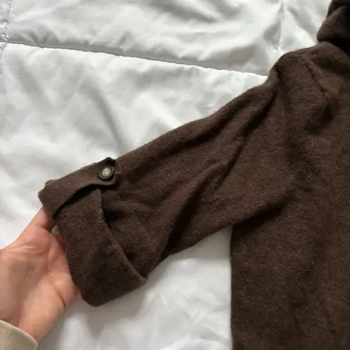 Vintage 80s 90s Womens Size Medium Brown Wool Knit Sweater Holiday Fall Autumn