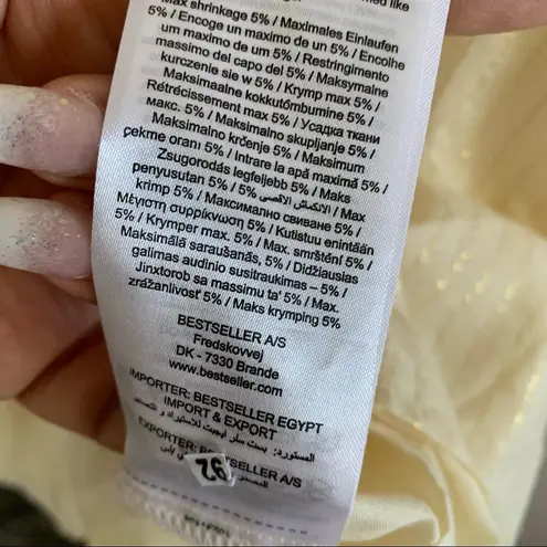 VERO MODA AWARE O-Neck Tunic Dress Cream Lagenlook Casual Stripe Boho Large