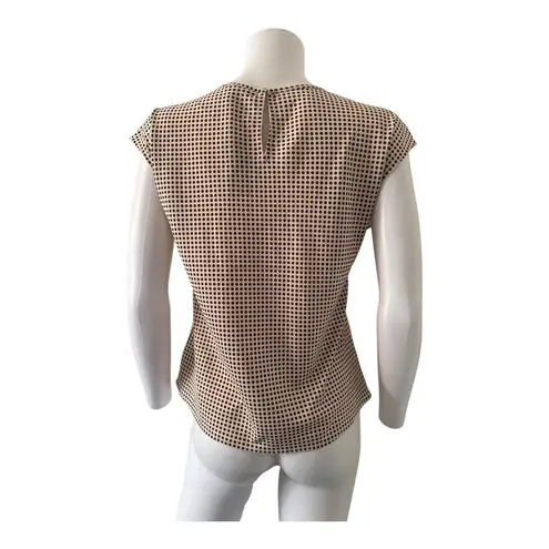 EXPRESS Nwt  extra small cream Satin brown Polka Dot Crew Neck Gramercy Tee