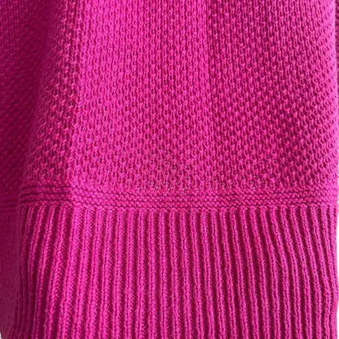 Time And Tru  Women Sweater S Fuchsia Long Sleeve Waffle Knit High Low Hem Cozy