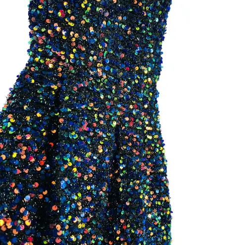 BCX (Macy's) Sequined V-Neck Crisscrossed Fit and Flare Dress Junior Size 3 GLAM