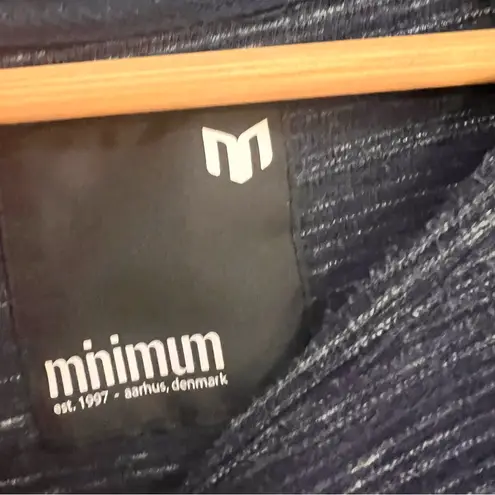 Minimum Navy Long Sleeve Tee with Textured Fabric Black Size undefined