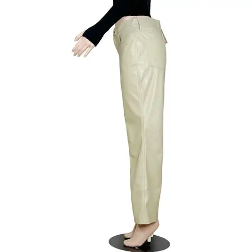 NANUSHKA Zoey Vegan Leather Cropped Flare Trousers, Pebble, Large