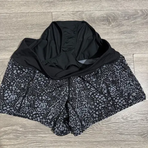 Road Runner Sports Women's Running Black Gray Animal Print Swimming Shorts Sz M Size M