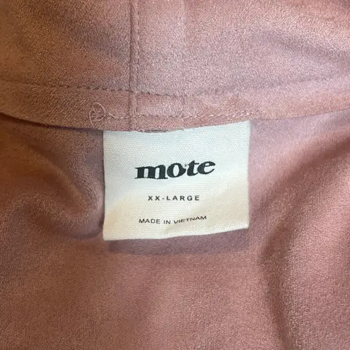 Mote Faux Suede Waterfall Blush Pink Open Front Drape Jacket Women's XXL