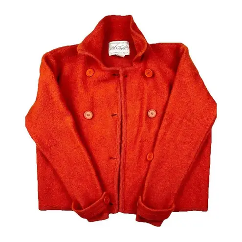 VTG Sweater Womens Academia Quiet Luxury PM Orange Wool Cardigan Buttons Size undefined