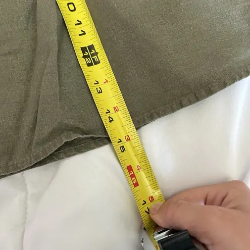 Derek Heart Womens Size Small Army Green Tie Pockets Side Zip Linen Blend Mini Skirt - Image 8