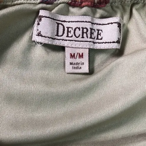 Decree Vintage Floral Print Babydoll Lace Detail Tank Top