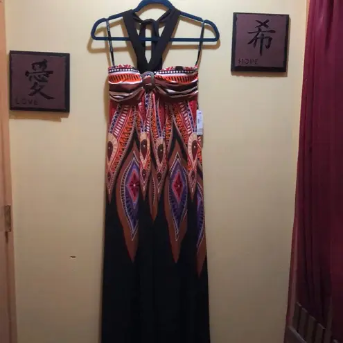 Bisou Bisou Halter Tribal Dress Size 8