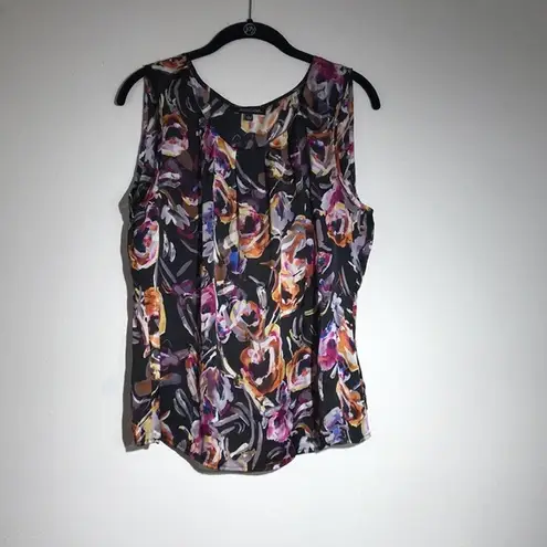 Notations  Black Floral Tank Size Size Large