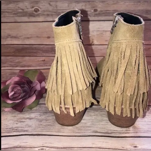All Saints Salerno Fringe Boots Mustard 37