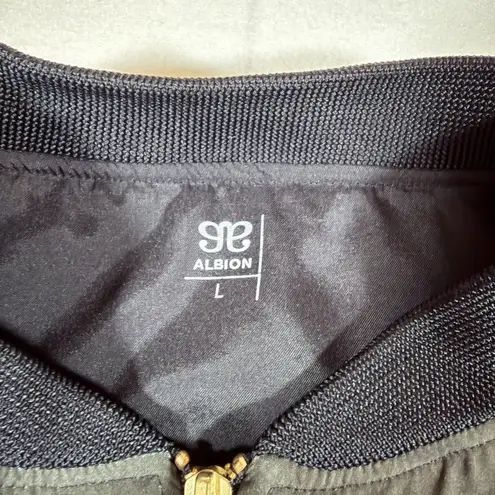 ALBION FIT Womens Large Camo Bomber Zip Up Jacket Lightweight Loose Active Soft