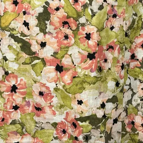 J. Jill Love Linen Floral Sleeveless Shift Dress Shrimp Size Small Pink