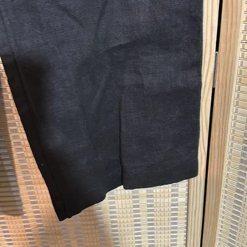 Whitewash Black 100% Linen Dressy Pants Slacks Size 8 Natural Fibers