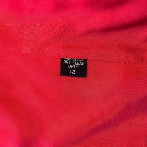 Harvé Benard Harve Benard Vintage Red Jacket Skirt Suit Set White Buttons Made In Italy Sz 12