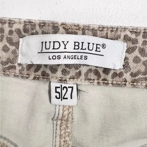 Judy Blue High Waisted Leopard Camo Slim Fit Light Wash Jeans