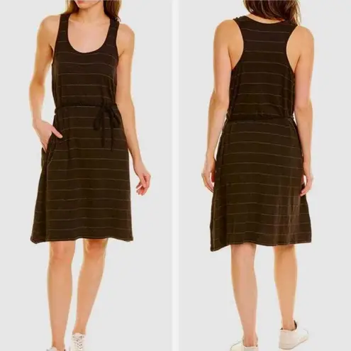 ATM Anthony Thomas Melillo Slub Jersey Striped Tank Dress Size L Black Size L