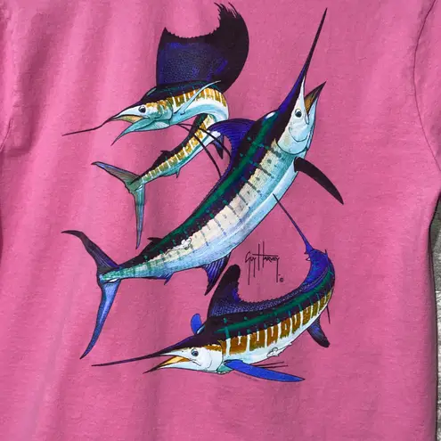 Guy Harvey Pink Grand Slam Fish Tee Shirt Juniors LG